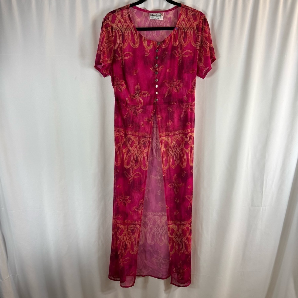 Vintage Olivia Rose Red and yellow  Button-Down cover up swimsuit size: 14